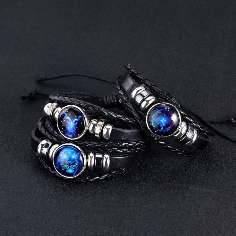 Zodiac Sign Charm Bracelet - Braided Constellation Bracelet - Image 6