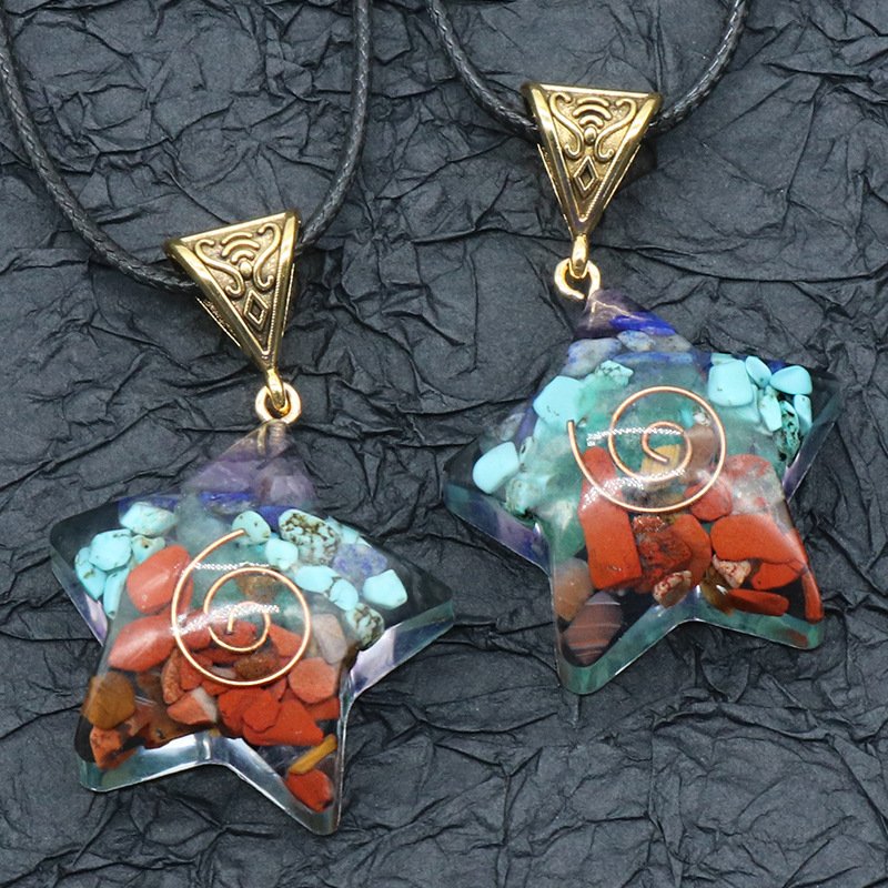 Healing 7 Chakra Natural Stone Pendant Necklace - Reiki Meditation Jewelry
