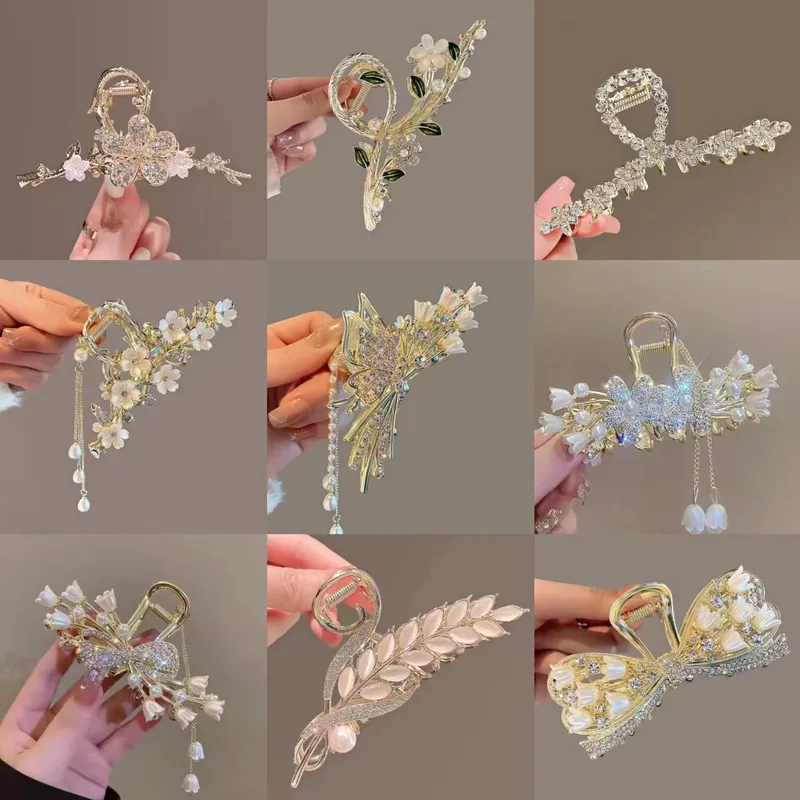 Gold Rhinestone Hair Claw