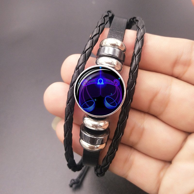 Zodiac Sign Charm Bracelet - Braided Constellation Bracelet - Image 8