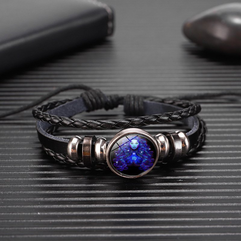 Zodiac Sign Charm Bracelet - Braided Constellation Bracelet - Image 4