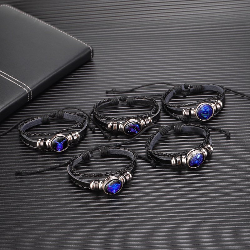 Zodiac Sign Charm Bracelet - Braided Constellation Bracelet - Image 9