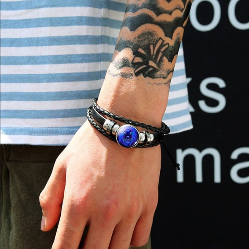 Zodiac Sign Charm Bracelet - Braided Constellation Bracelet - Image 2