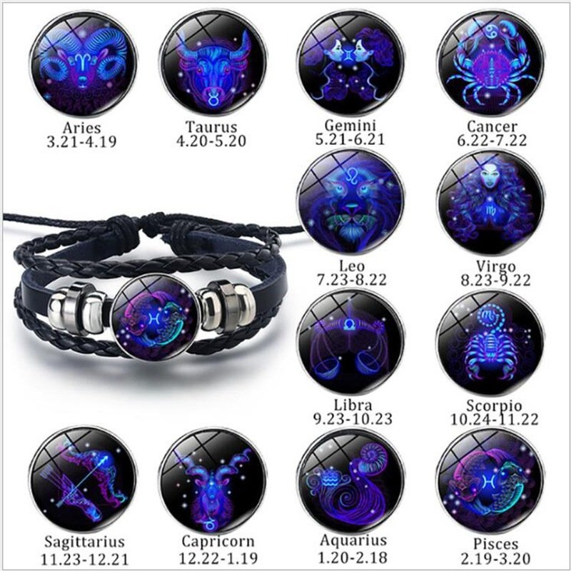 Zodiac Sign Charm Bracelet - Braided Constellation Bracelet - Image 10