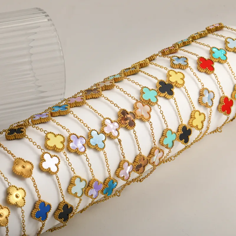 Waterproof Gold Flower Charm Bracelet