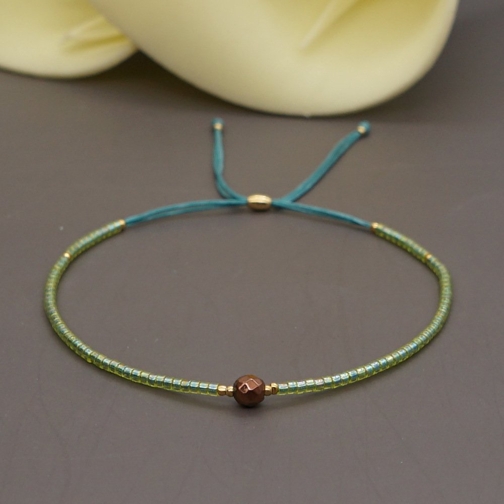 Bohemian Semi-precious Stone Beaded Bracelet Colorful Lucky Stone Rice Beads Adjustable Bracelet Couple's Stacked Bracelet - Image 15