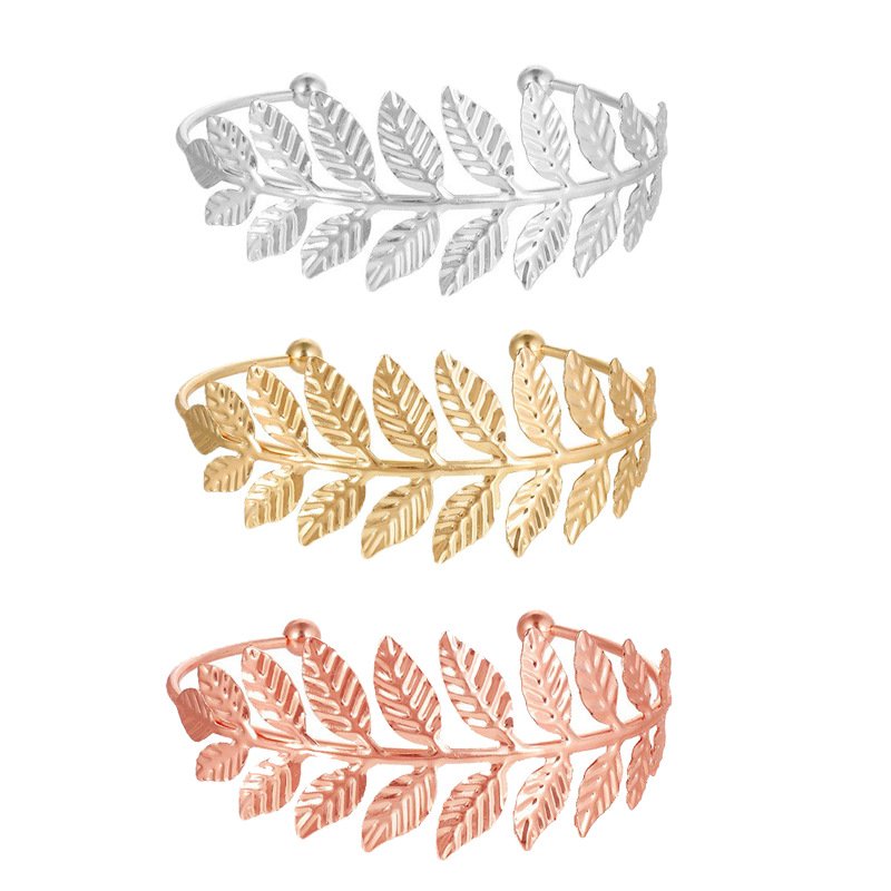 Leaf Armband Bracelet – Adjustable Open Cuff for Parties & Gifting