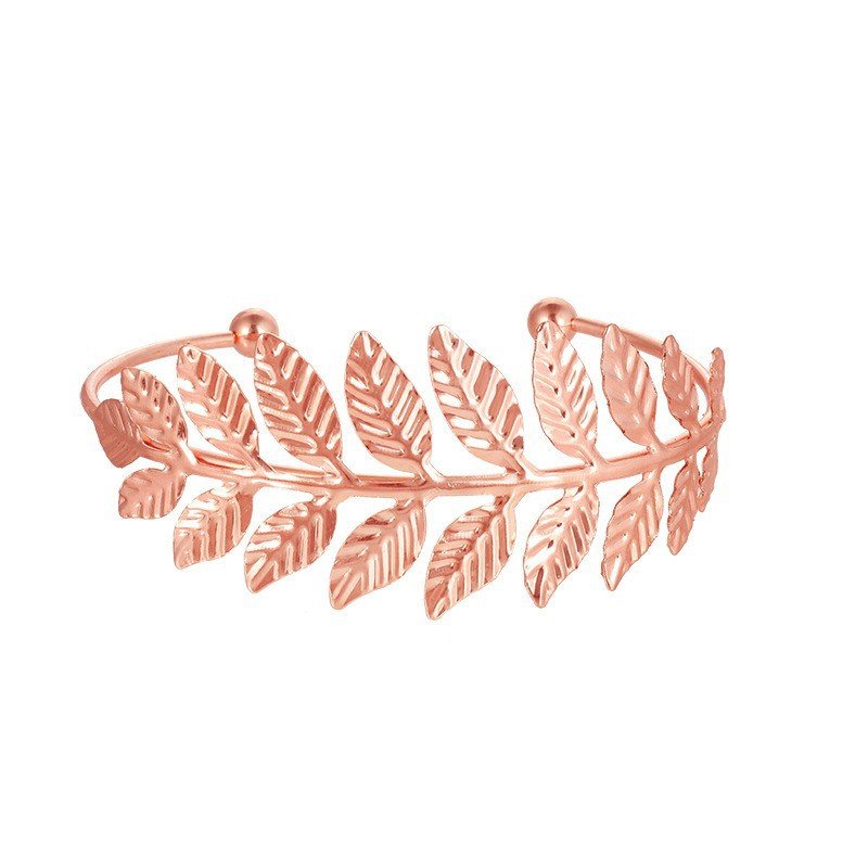 Leaf Armband Bracelet – Adjustable Open Cuff for Parties & Gifting - Image 4