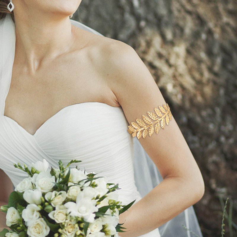 Leaf Armband Bracelet – Adjustable Open Cuff for Parties & Gifting - Image 3