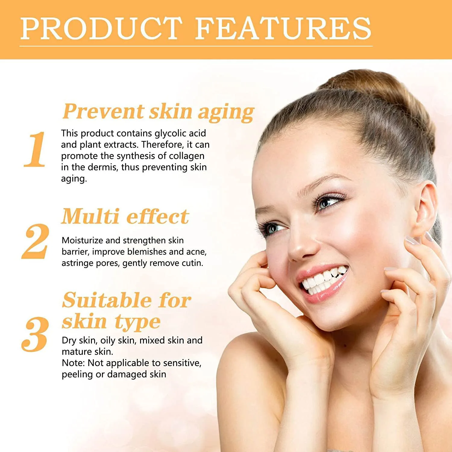 100ml Glycolic Acid 7% Toning Solution To Remove Acne and Moisturize Skin Rejuvenating Lotion - Image 2