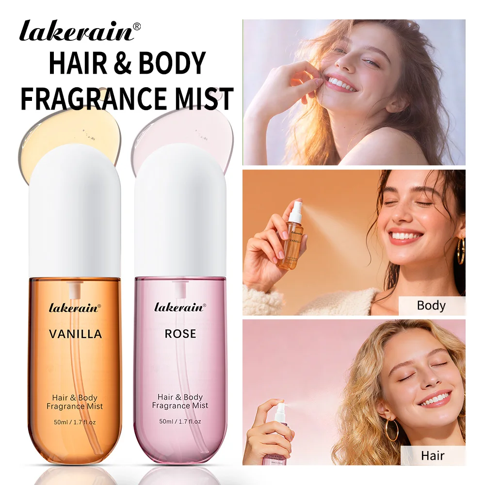 1/2 Pcs Vanilla Rose Fragrance Spray Hair & Body Fragrance Mist Fresh Long Lasting Fragrance Perfume Travel Size Freshener Spray