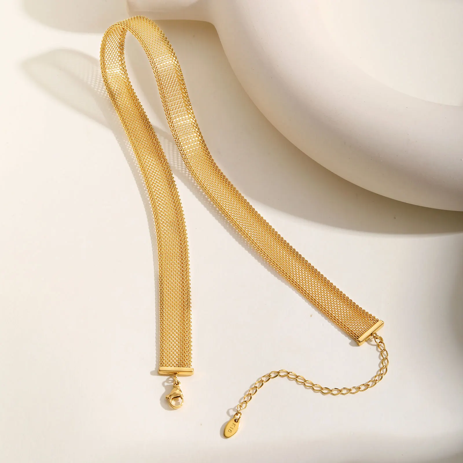 Gold Mesh Waterproof Choker Necklace | Non-Tarnish Everyday Layering Chain - Image 4