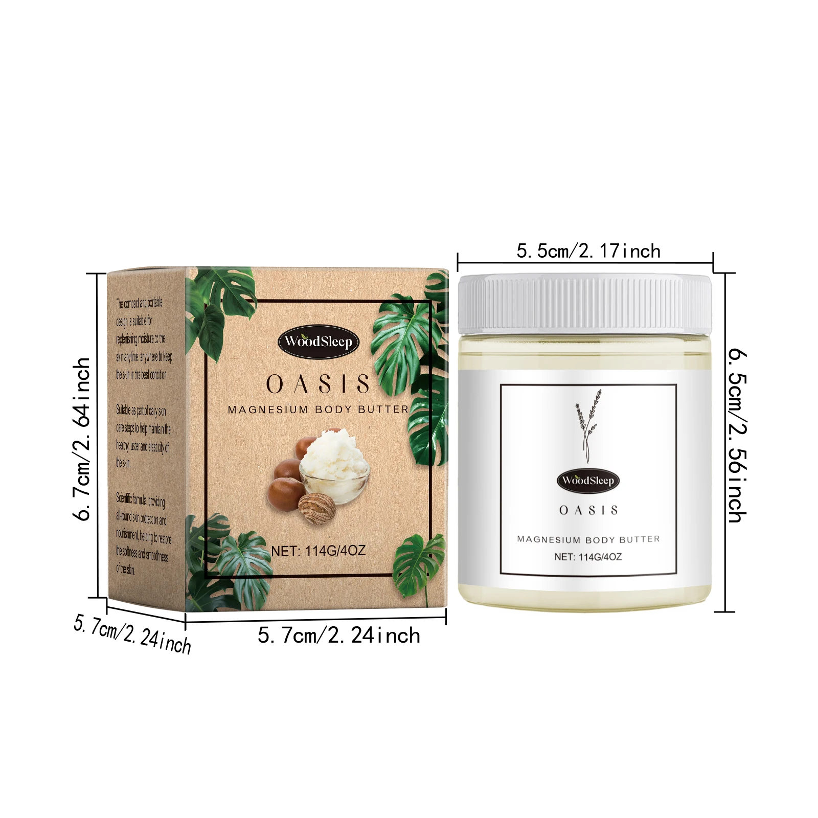 Shea Butter Body Lotion Moisturizing Magnesium Body Butter Nourishing Skin Soft Smooth Soothes Muscles Body Skincare Cream - Image 6