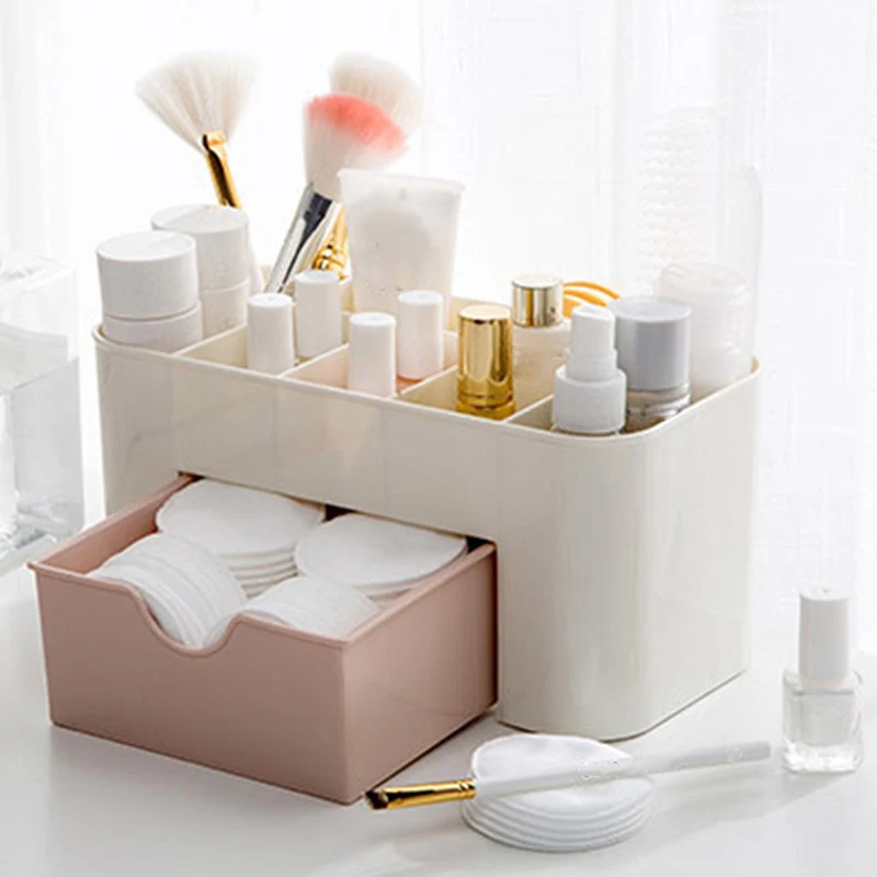 Nails Art Organizer Container Cosmetics Organizer Remover Cleaning Cotton Pad Swab Box Storage Case Decoration Accessories Tool
