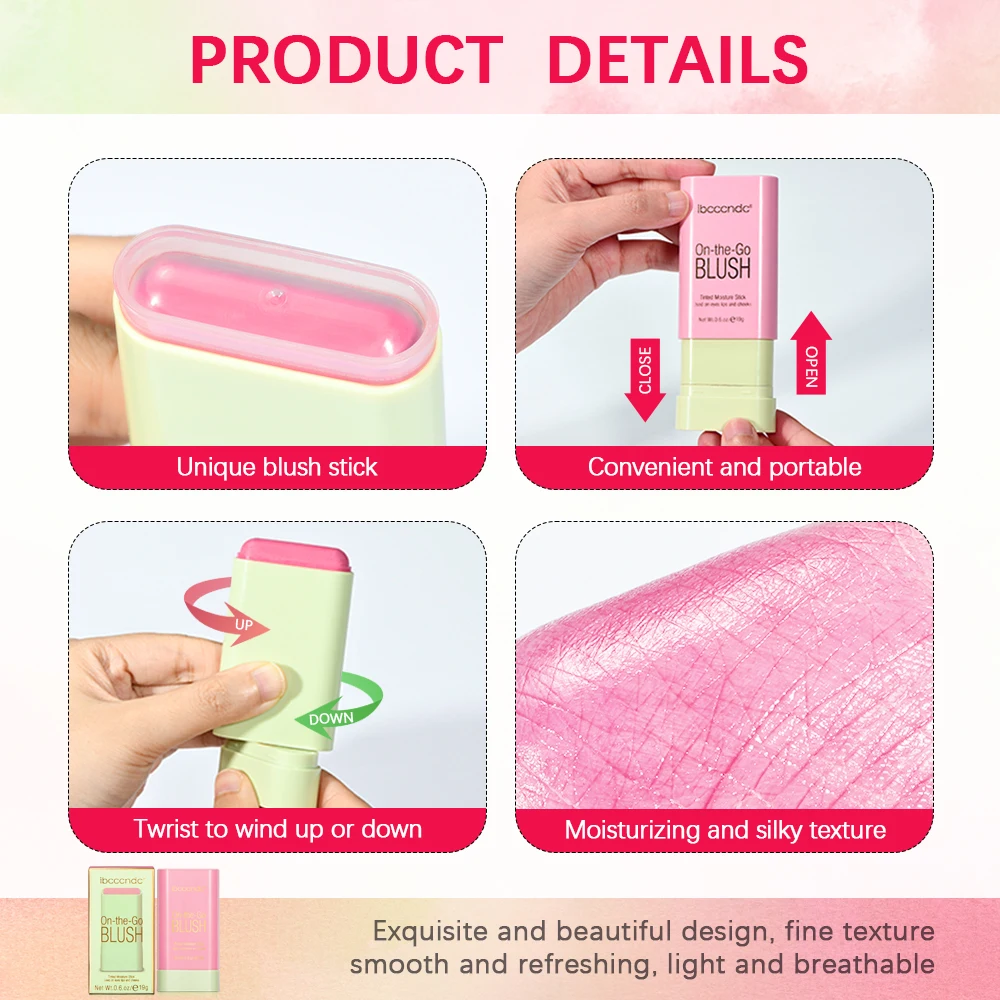 3-in-1 Tinted Blush Stick – Cream Cheek, Lip & Eye Color - Image 5