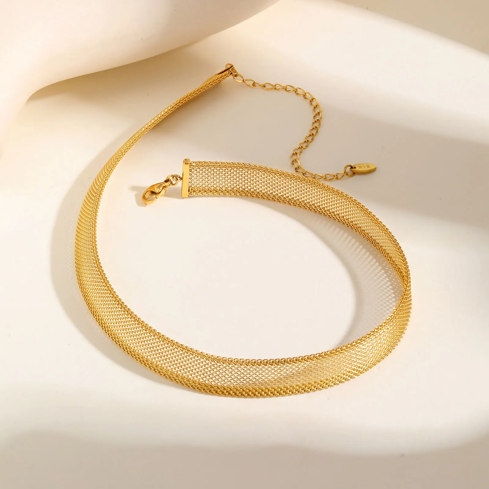 Gold Mesh Waterproof Choker Necklace | Non-Tarnish Everyday Layering Chain - Image 3