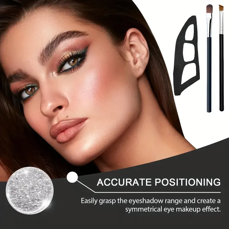 3-Piece Eye Makeup Kit - Eyeshadow Brushes & Molds, Quick Templates for Beginners, Easy Professional Look Anytime - Image 2