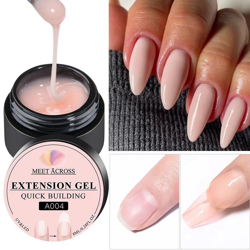 MEET ACROSS 8ML Quick Extension Nail Gel Vernis Nude Milk White Gel Nail Polish UV Semi Permanent Nails Art For Manicure Tools - Image 10