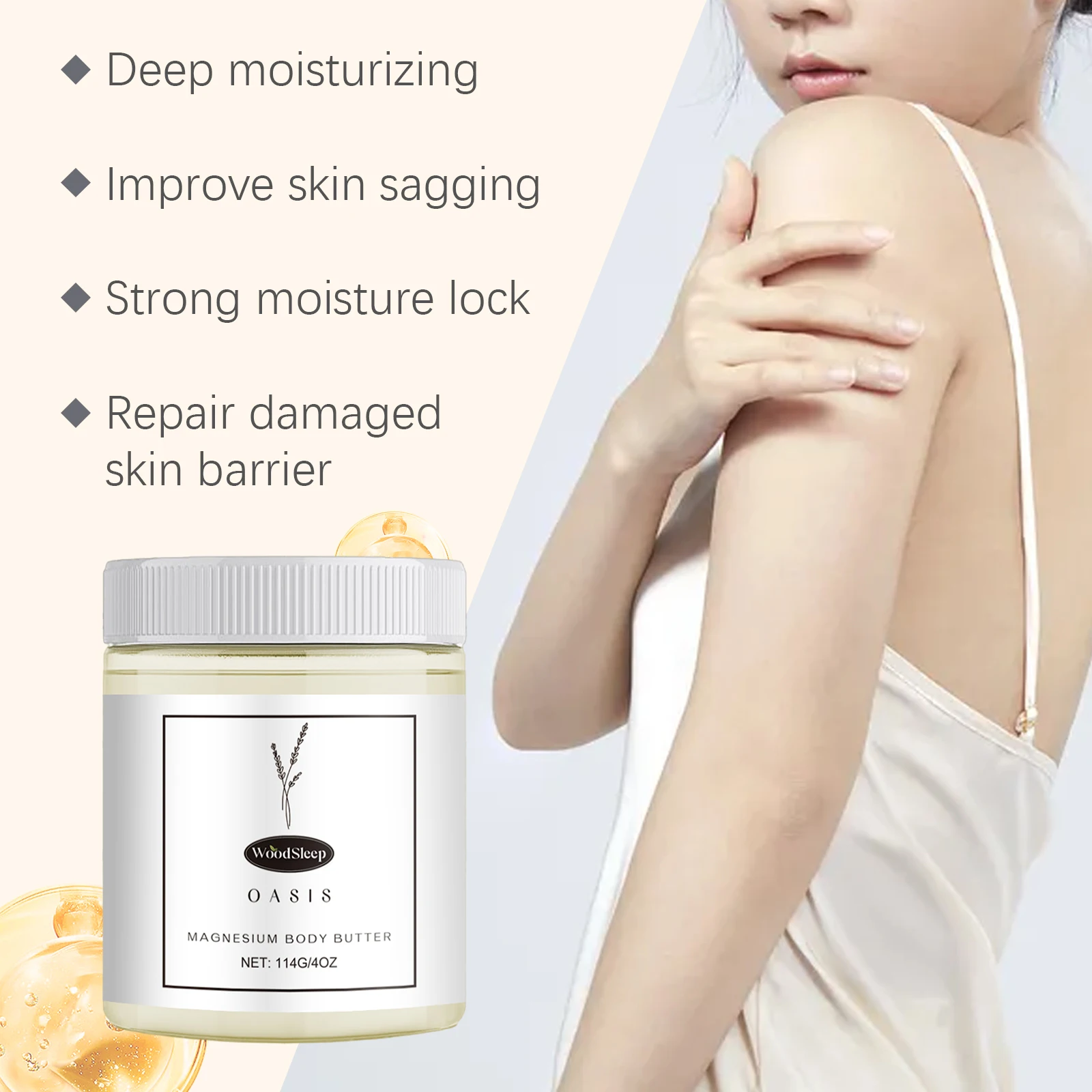 Shea Butter Body Lotion Moisturizing Magnesium Body Butter Nourishing Skin Soft Smooth Soothes Muscles Body Skincare Cream - Image 5