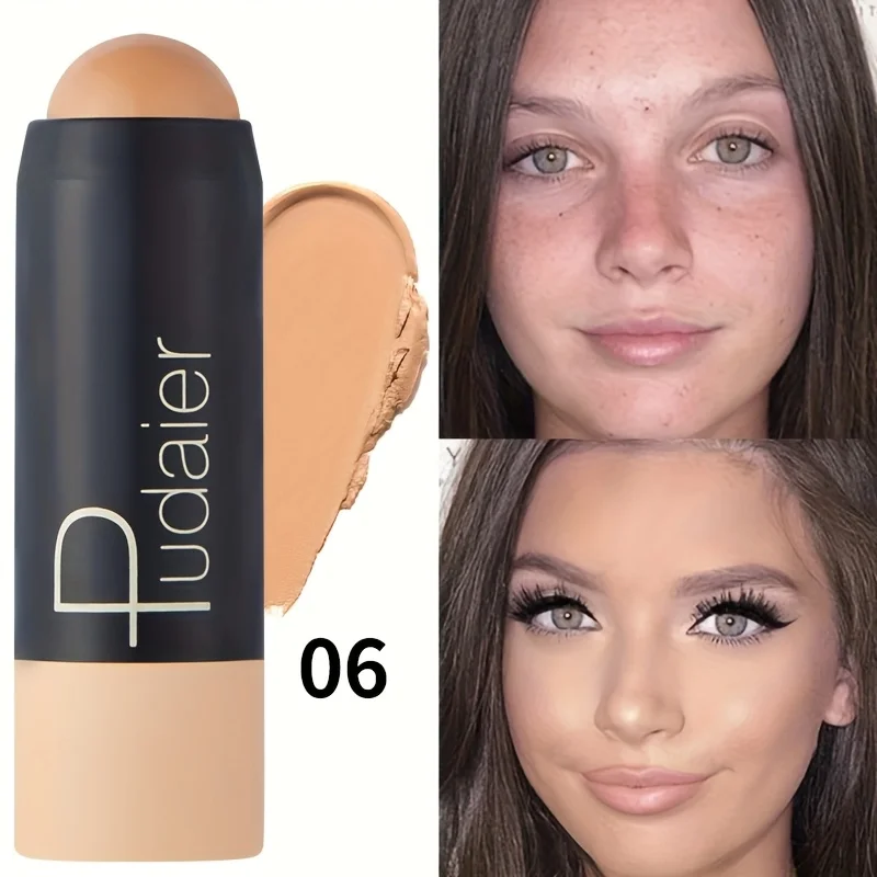 2-in-1 Foundation & Concealer Stick, Waterproof Long Wear, Full Cover, Hide Blemishes, Smooth Base Makeup - Image 2