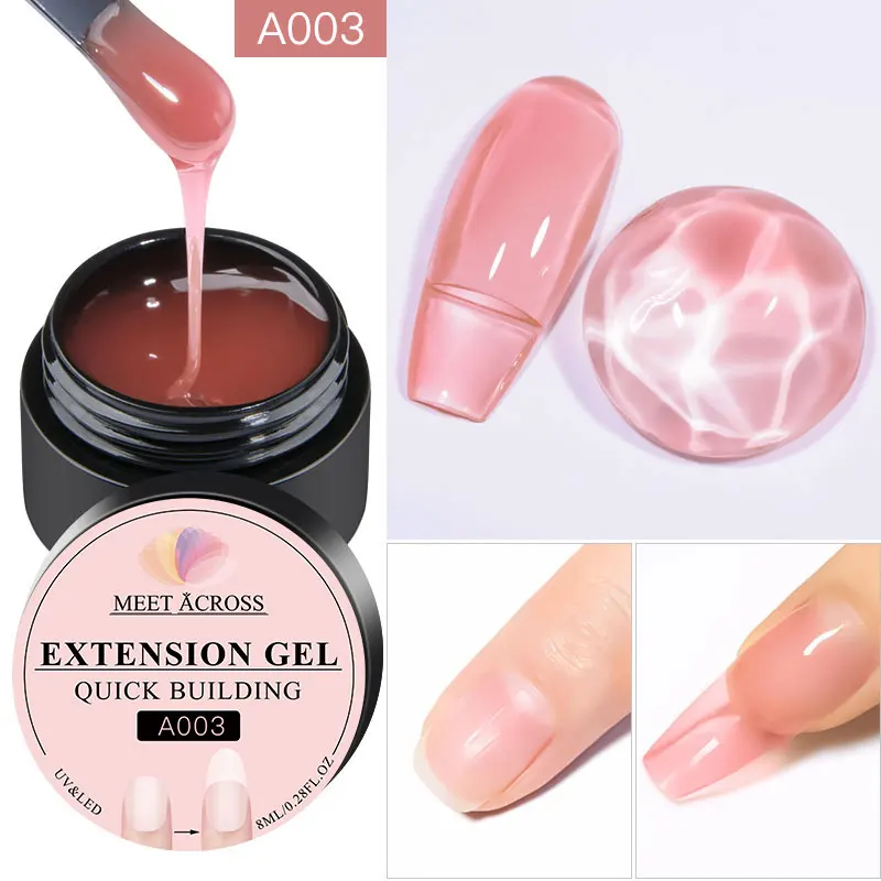 MEET ACROSS 8ML Quick Extension Nail Gel Vernis Nude Milk White Gel Nail Polish UV Semi Permanent Nails Art For Manicure Tools - Image 8