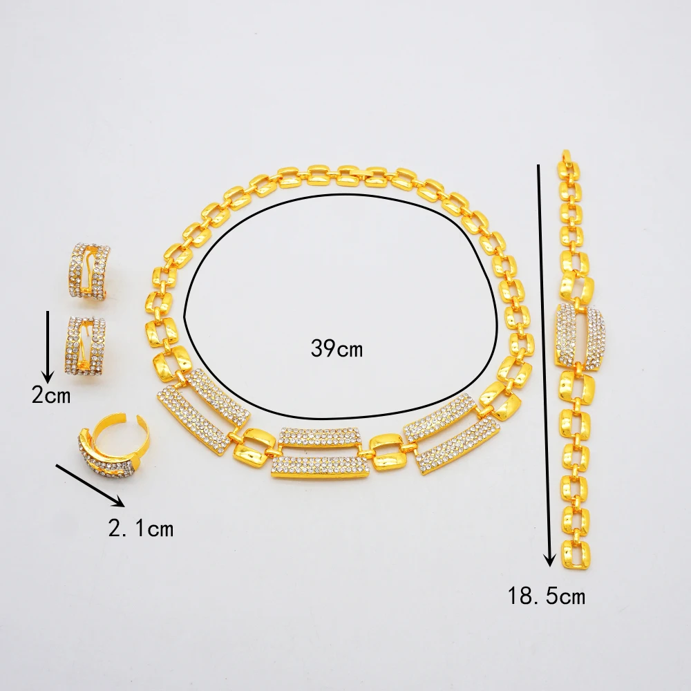 Golden Chain-Link Jewelry Set – Necklace, Bracelet & Earrings - Image 4