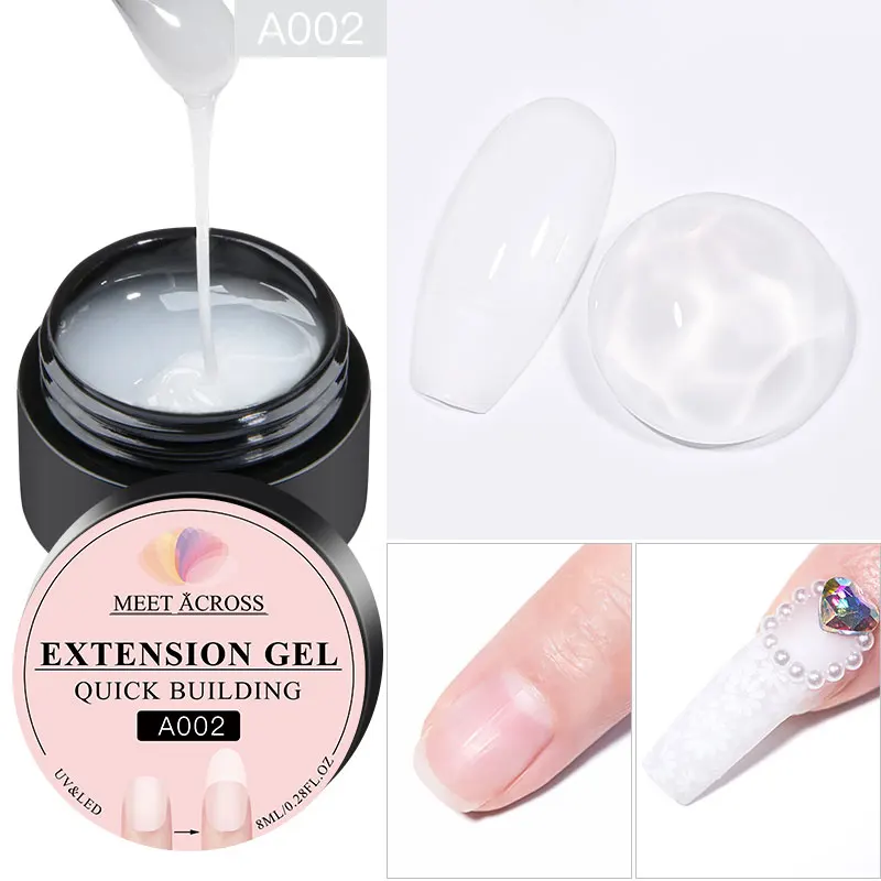 MEET ACROSS 8ML Quick Extension Nail Gel Vernis Nude Milk White Gel Nail Polish UV Semi Permanent Nails Art For Manicure Tools - Image 11