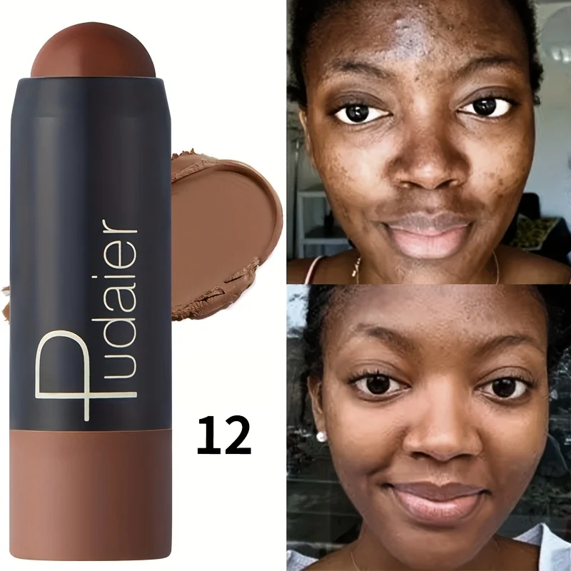 2-in-1 Foundation & Concealer Stick, Waterproof Long Wear, Full Cover, Hide Blemishes, Smooth Base Makeup - Image 6