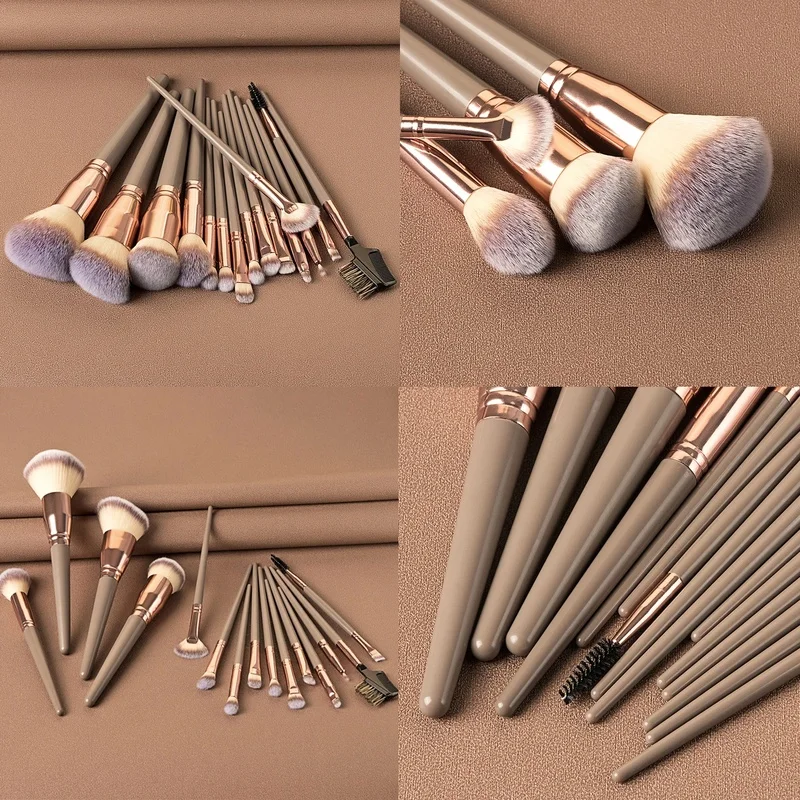15-Piece Makeup Brush Kit Portable Vegan Cosmetic Brush Set with Travel Bag Soft Synthetic Hair Face Eye Beauty Tools - Image 3