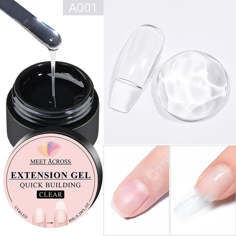 MEET ACROSS 8ML Quick Extension Nail Gel Vernis Nude Milk White Gel Nail Polish UV Semi Permanent Nails Art For Manicure Tools - Image 12