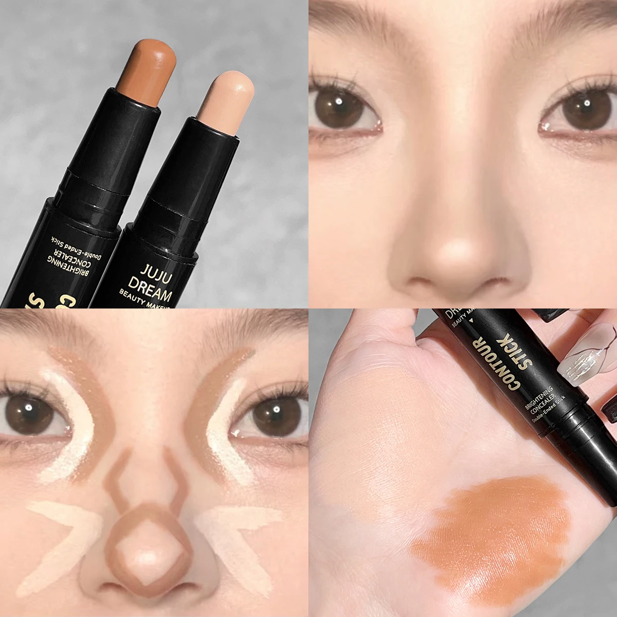 Dual-ended contour stick, facial foundation, concealer, long-lasting dark circles, correcting contour concealer, makeup - Image 7