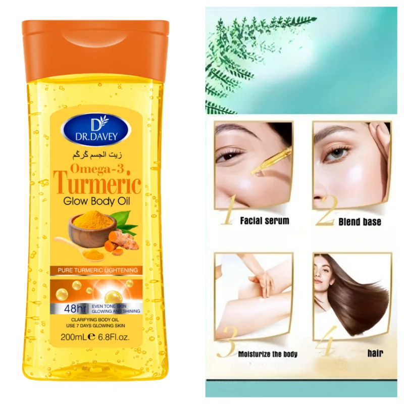 Turmeric Omega-3 Glow Body Oil – Fast-Absorbing Skin Oil