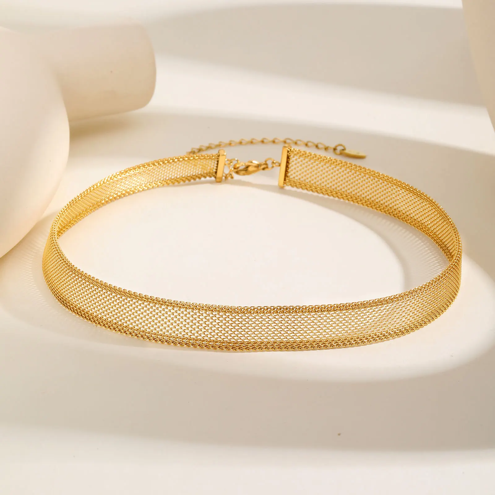 Gold Mesh Waterproof Choker Necklace | Non-Tarnish Everyday Layering Chain - Image 2