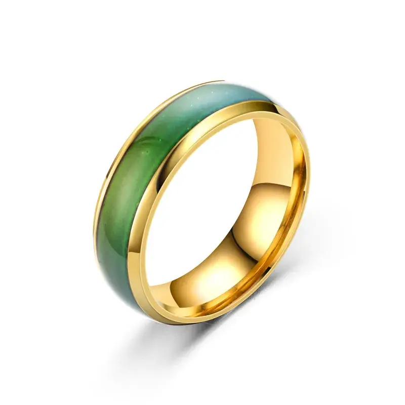 Color-Changing Mood Ring - Temperature Reactive Stainless Steel Band - Image 3