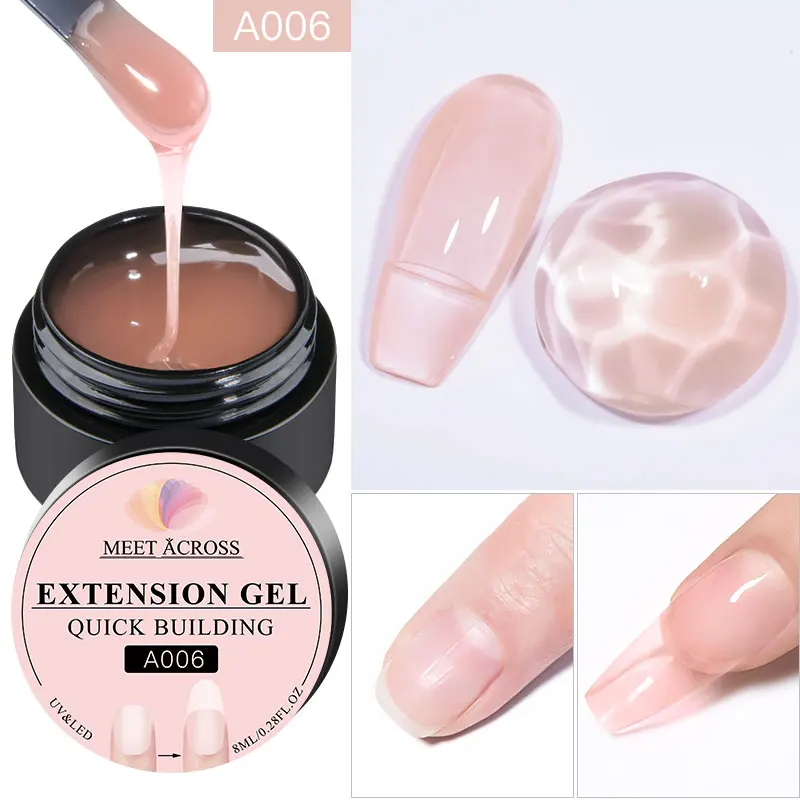 MEET ACROSS 8ML Quick Extension Nail Gel Vernis Nude Milk White Gel Nail Polish UV Semi Permanent Nails Art For Manicure Tools - Image 9