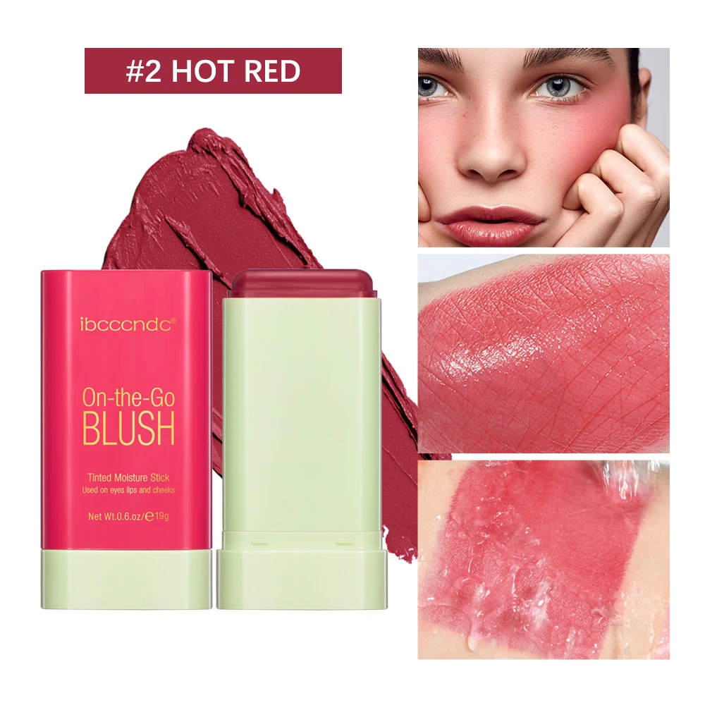 Make Up Functional Blush Stick Easy Color Rouge Blusher Cream Waterproof High Color Rendering Brightening Skin Tone Hot - Image 2