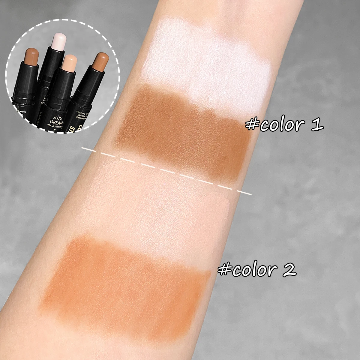 Dual-ended contour stick, facial foundation, concealer, long-lasting dark circles, correcting contour concealer, makeup - Image 4