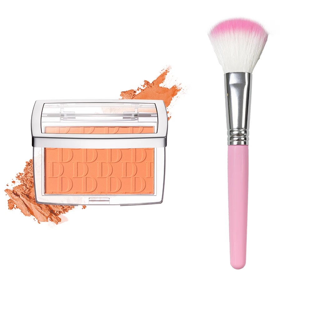 2pcs Matte Embossed Blush & Brush Long Lasting High Pigmented Multi-Purpose Blush Palette Pink Natural Color Rendering Cosmetics - Image 13