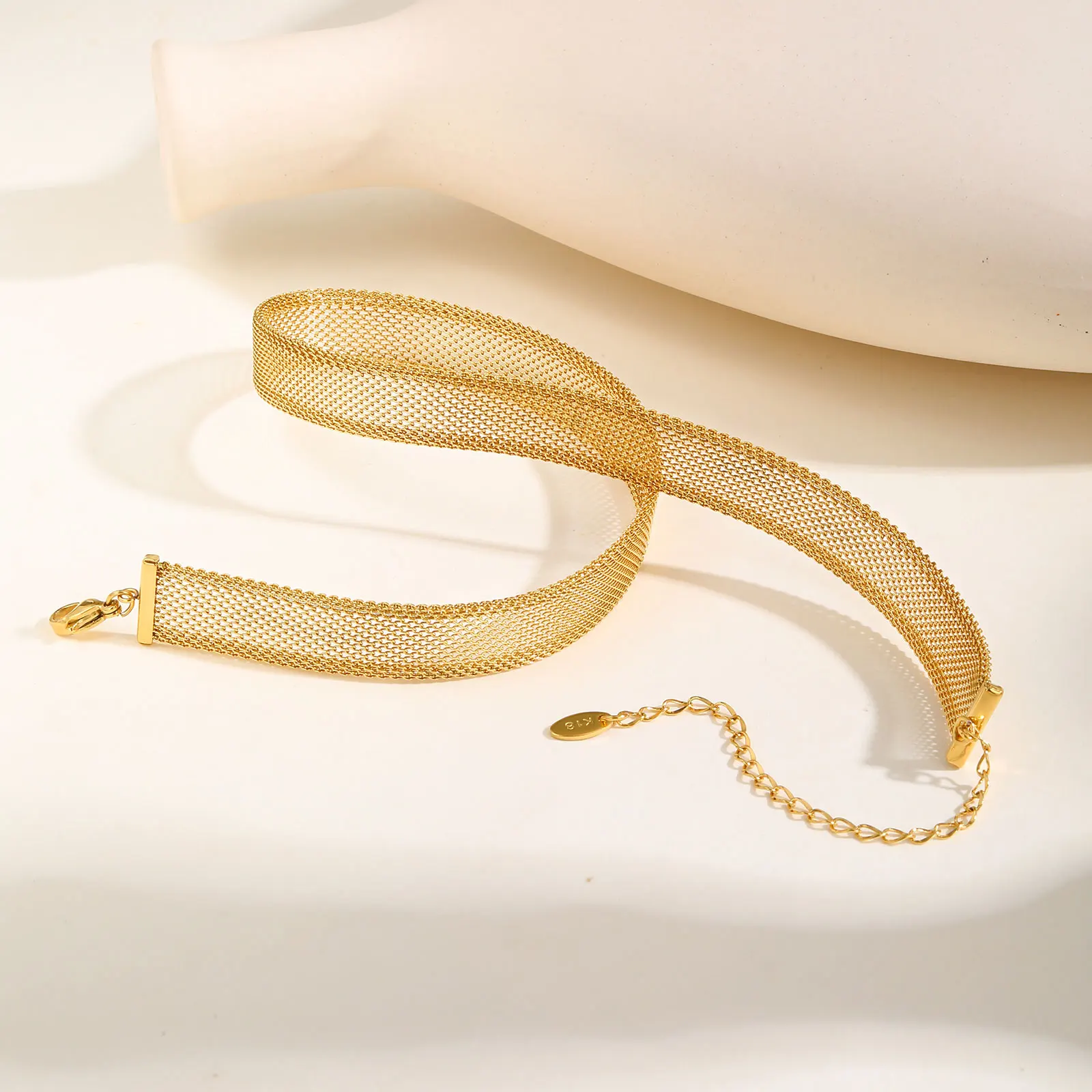 Gold Mesh Waterproof Choker Necklace | Non-Tarnish Everyday Layering Chain - Image 6