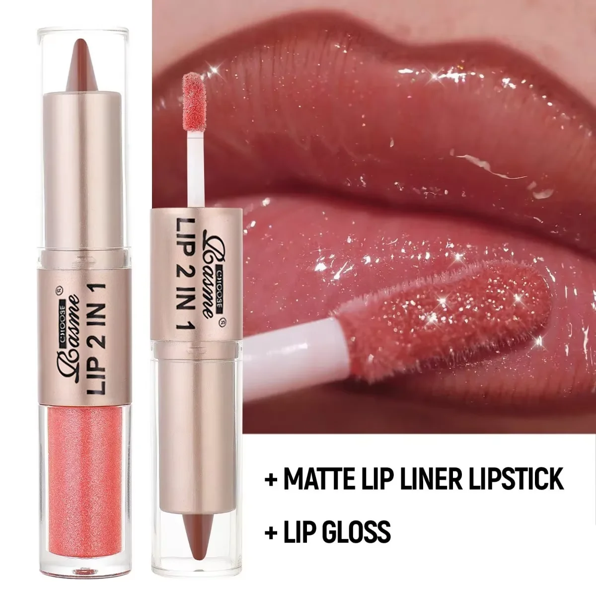 2-in-1 Lipstick & Lip Gloss – Dual-End Liner + Plumping Gloss - Image 4