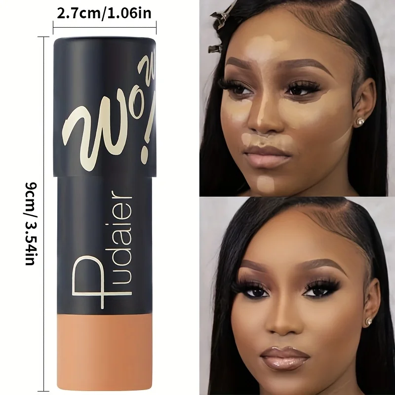 2-in-1 Foundation & Concealer Stick, Waterproof Long Wear, Full Cover, Hide Blemishes, Smooth Base Makeup - Image 4
