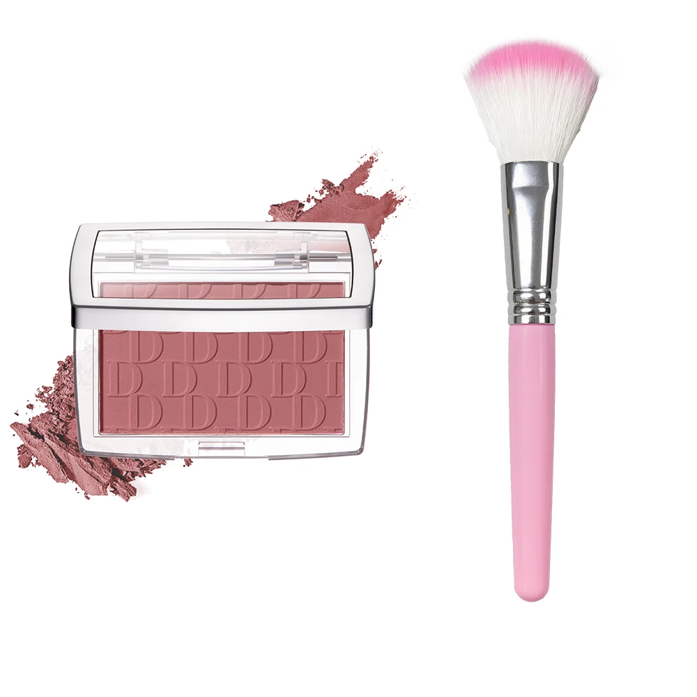 2pcs Matte Embossed Blush & Brush Long Lasting High Pigmented Multi-Purpose Blush Palette Pink Natural Color Rendering Cosmetics - Image 16