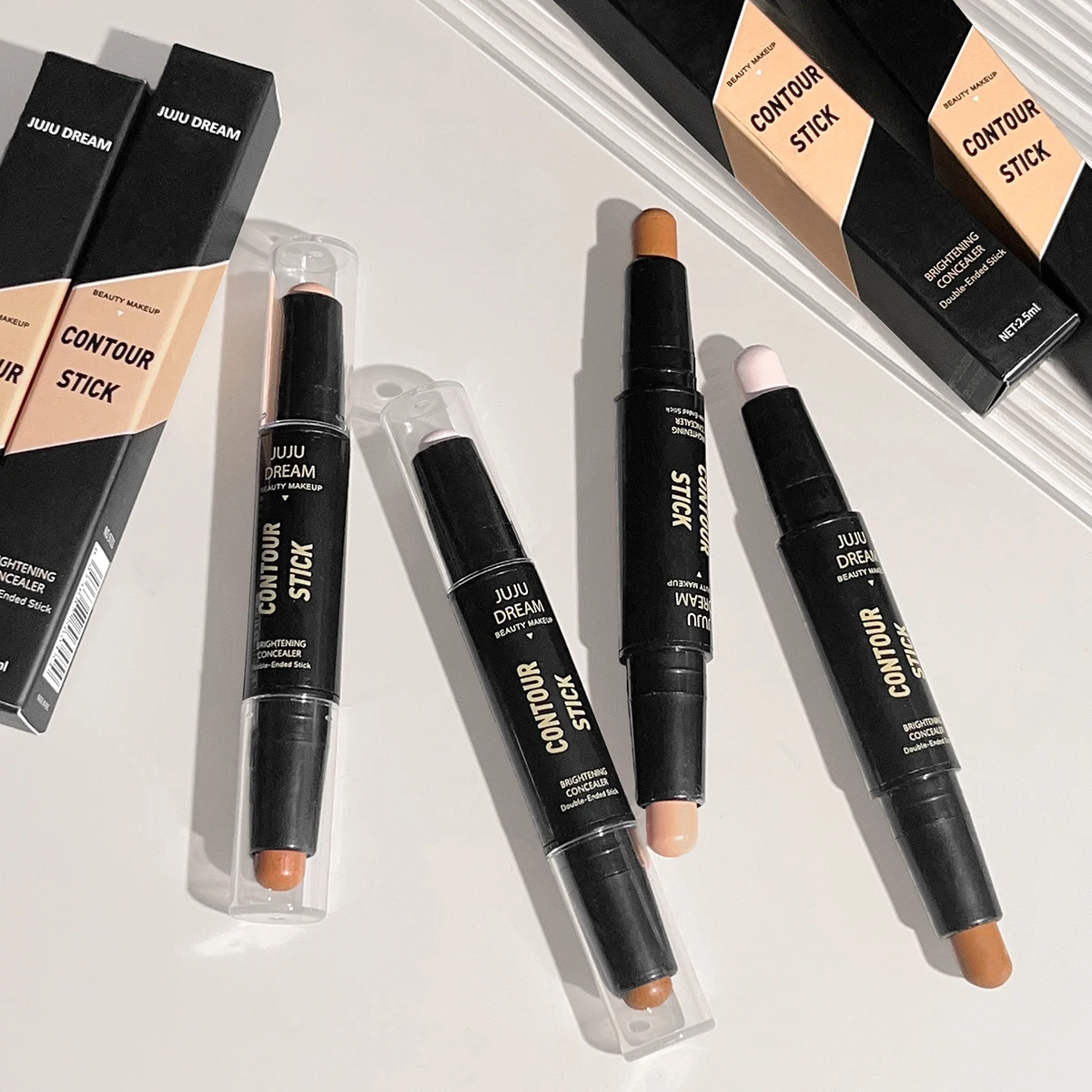 Dual-ended contour stick, facial foundation, concealer, long-lasting dark circles, correcting contour concealer, makeup - Image 5