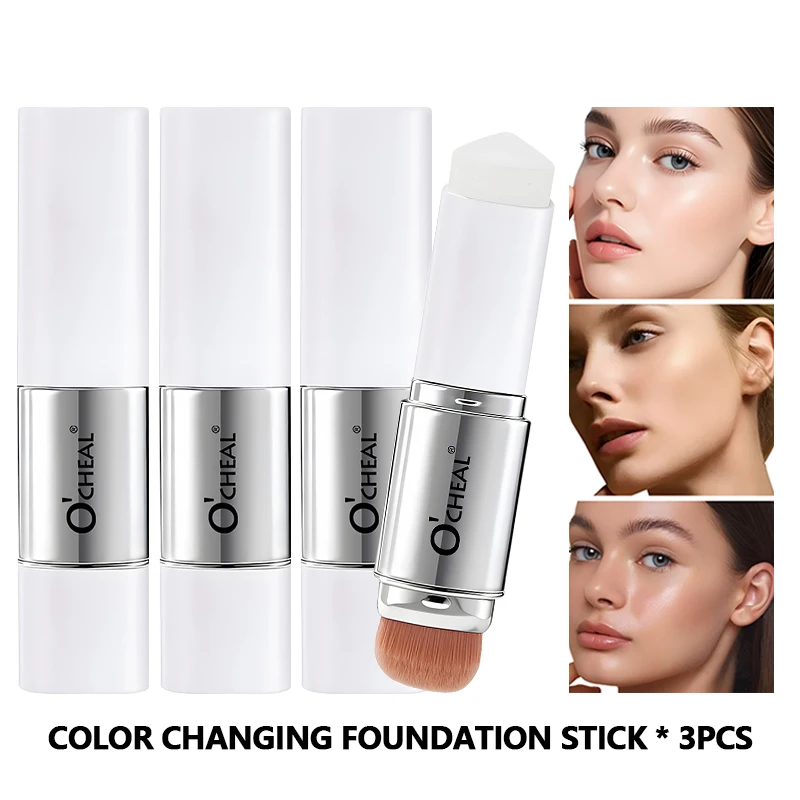 O'CHEAL Temperature Changing Foundation Stick Facial Coverage Blemishes Pores Double-Headed Face Matte Makeup Foundation Cream - Image 7