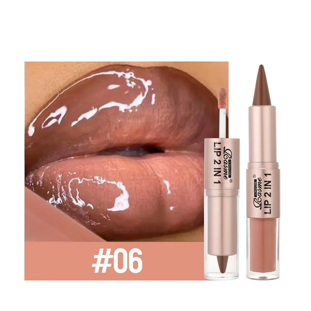 2-in-1 Lipstick & Lip Gloss – Dual-End Liner + Plumping Gloss - Image 5