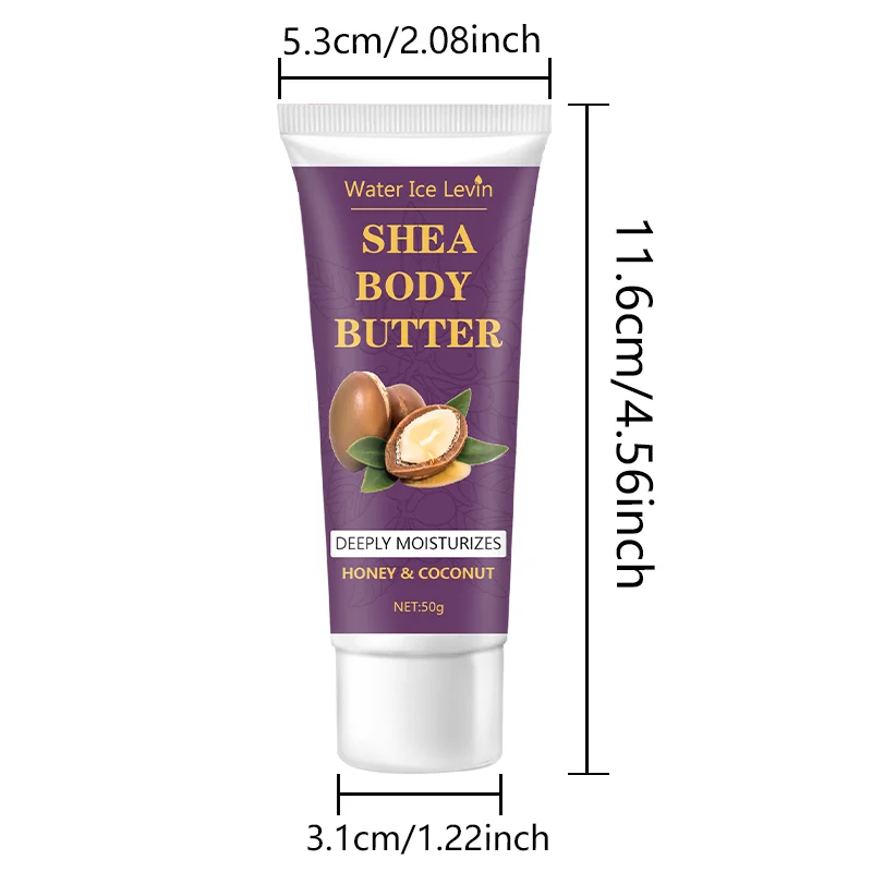 Shea Butter Body Cream, 24-Hour Moisturizing, Makes Skin Softer and More Elastic, Tightens Skin, Nourishing Body Massage, Suitable for Dry, Cracked, Light Beige Skin - Image 3