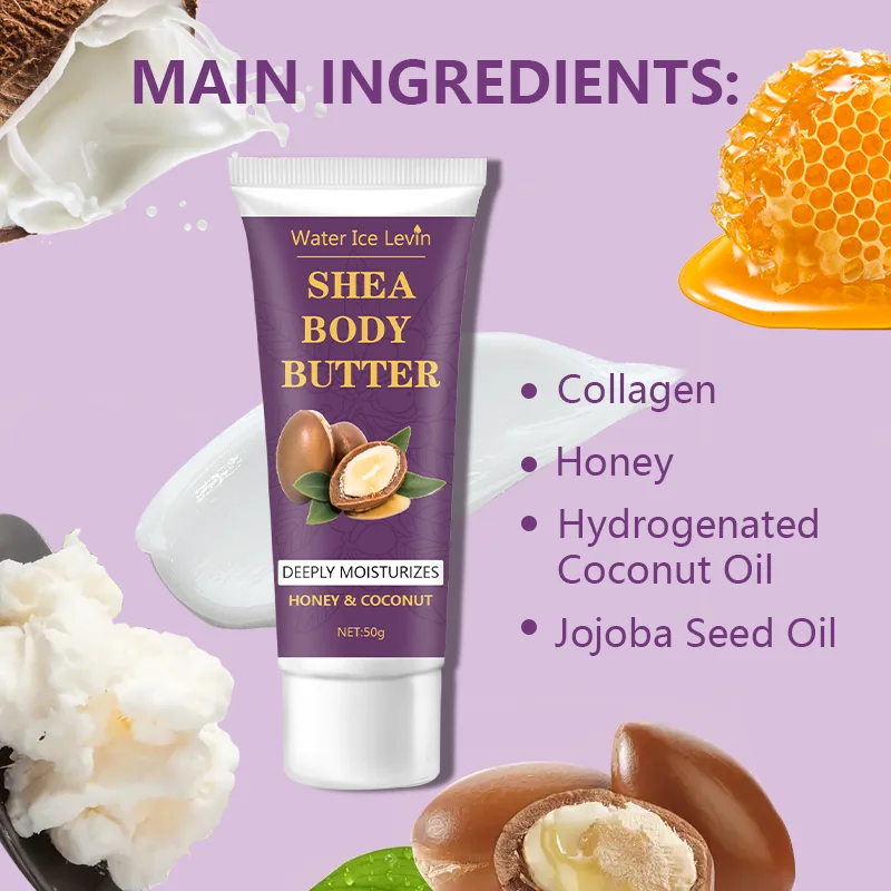 Shea Butter Body Cream, 24-Hour Moisturizing, Makes Skin Softer and More Elastic, Tightens Skin, Nourishing Body Massage, Suitable for Dry, Cracked, Light Beige Skin - Image 2