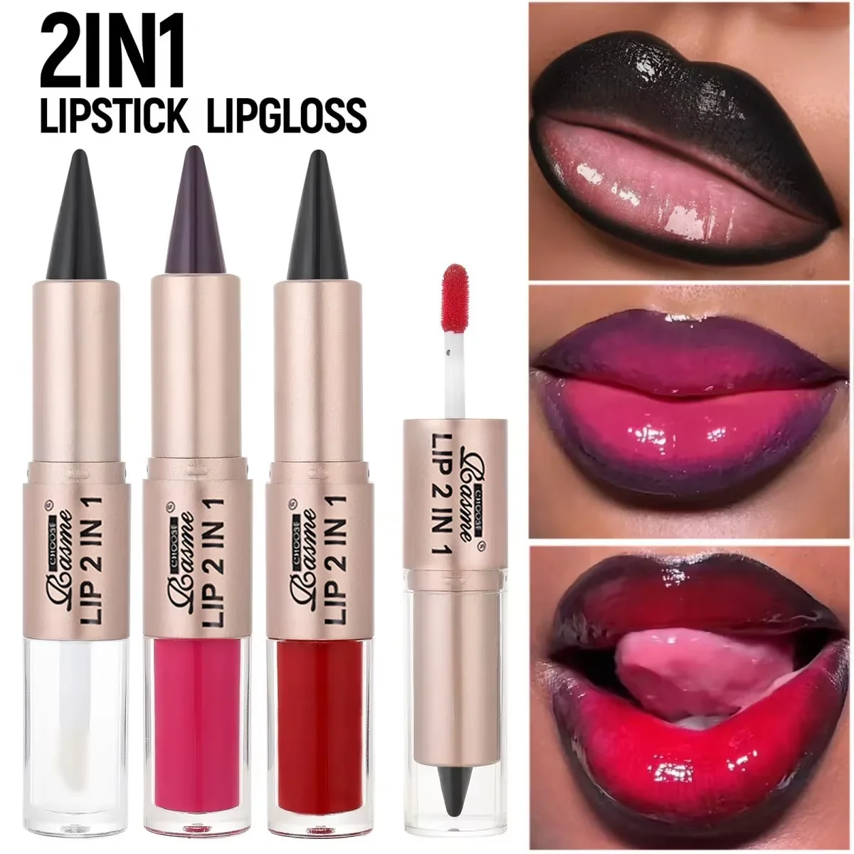 2-in-1 Lipstick & Lip Gloss – Dual-End Liner + Plumping Gloss - Image 3