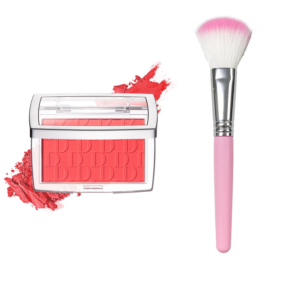 2pcs Matte Embossed Blush & Brush Long Lasting High Pigmented Multi-Purpose Blush Palette Pink Natural Color Rendering Cosmetics - Image 15