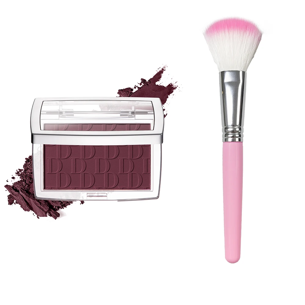 2pcs Matte Embossed Blush & Brush Long Lasting High Pigmented Multi-Purpose Blush Palette Pink Natural Color Rendering Cosmetics - Image 11
